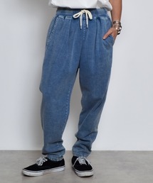 DOUBLE STEAL | DSインディゴ裏起毛イージースウェットタックテーパードパンツ(スウェットパンツ)