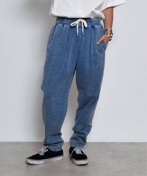 DOUBLE STEAL（ダブルスティール）の「DSインディゴ裏起毛イージースウェットタックテーパードパンツ（スウェットパンツ・メンズ・ブルー/インディゴブルー・LARGE/MEDIUM/SMALL）」の15枚目の写真