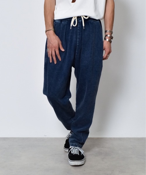 DOUBLE STEAL（ダブルスティール）の「DSインディゴ裏起毛イージースウェットタックテーパードパンツ（スウェットパンツ・メンズ・ブルー/インディゴブルー・LARGE/MEDIUM/SMALL）」の5枚目の写真