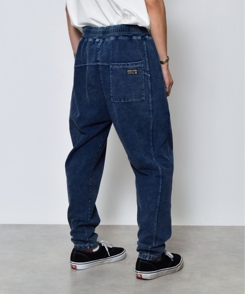 DOUBLE STEAL（ダブルスティール）の「DSインディゴ裏起毛イージースウェットタックテーパードパンツ（スウェットパンツ・メンズ・ブルー/インディゴブルー・LARGE/MEDIUM/SMALL）」の7枚目の写真