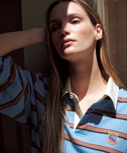 MENASOO(ミナス)の「Menasoo Stripe Rugby T Shirt_Skyblue(ポロシャツ・レディース・スカイブルー・F)」の16枚目の写真