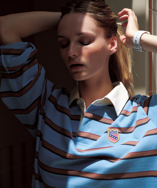 MENASOO(ミナス)の「Menasoo Stripe Rugby T Shirt_Skyblue(ポロシャツ・レディース・スカイブルー・F)」の18枚目の写真