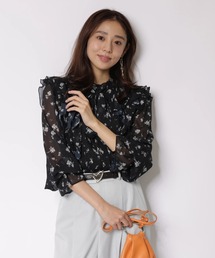 JUSGLITTY | プリントフリルショートブラウス(シャツ/ブラウス)