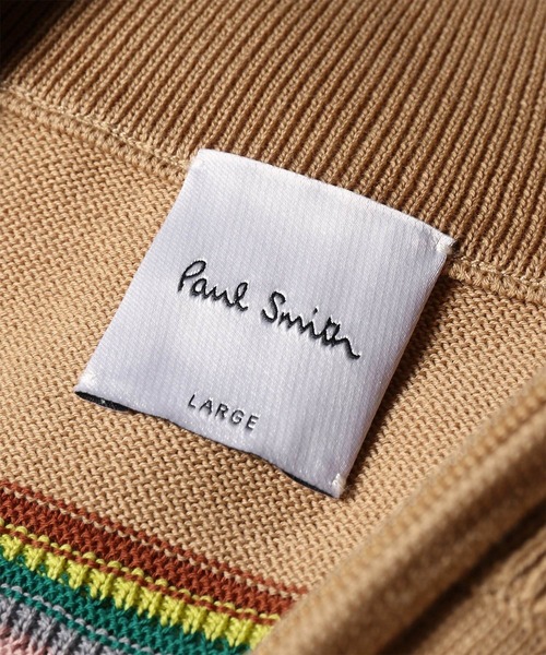 Paul Smith(ポールスミス)の「シグネチャーストライプディテール フロントジップニット / 163408 962Z(ニット/セーター・メンズ・ネイビー/ライトベージュ・X-LARGE/LARGE/MEDIUM)」の6枚目の写真