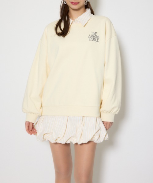 セール】バルーンシャツセットスウェットワンピース 春服（ワンピース 