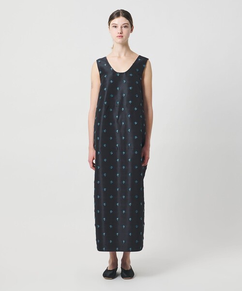 LOEFF（ロエフ）の「＜LOEFF＞ピンポンツリースポンジ ジャガード ワンピース（ワンピース・レディース・ネイビー・0/1）」の5枚目の写真