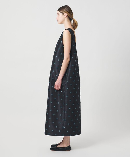 LOEFF（ロエフ）の「＜LOEFF＞ピンポンツリースポンジ ジャガード ワンピース（ワンピース・レディース・ネイビー・0/1）」の6枚目の写真