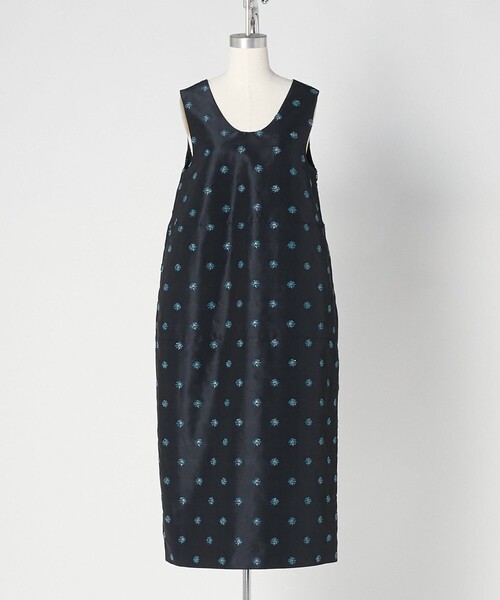 LOEFF（ロエフ）の「＜LOEFF＞ピンポンツリースポンジ ジャガード ワンピース（ワンピース・レディース・ネイビー・0/1）」の8枚目の写真