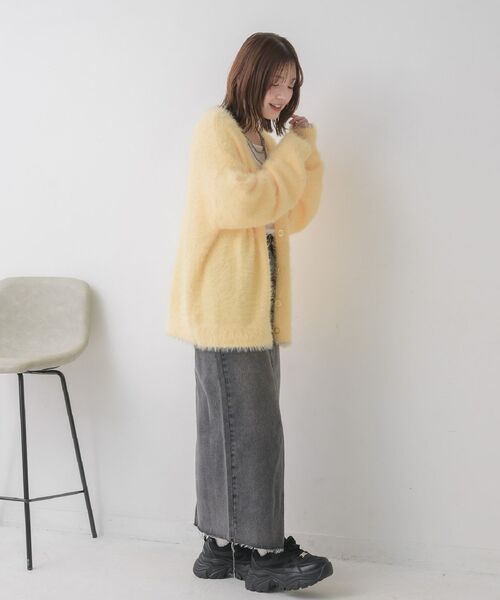 RETRO GIRL（レトロガール）の「タイ付きシャギーカーデ（カーディガン/ボレロ・レディース・ナチュラル/ブルー/イエロー/ライトグレー・FREE）」の9枚目の写真