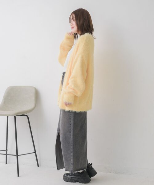 RETRO GIRL（レトロガール）の「タイ付きシャギーカーデ（カーディガン/ボレロ・レディース・ナチュラル/ブルー/イエロー/ライトグレー・FREE）」の11枚目の写真