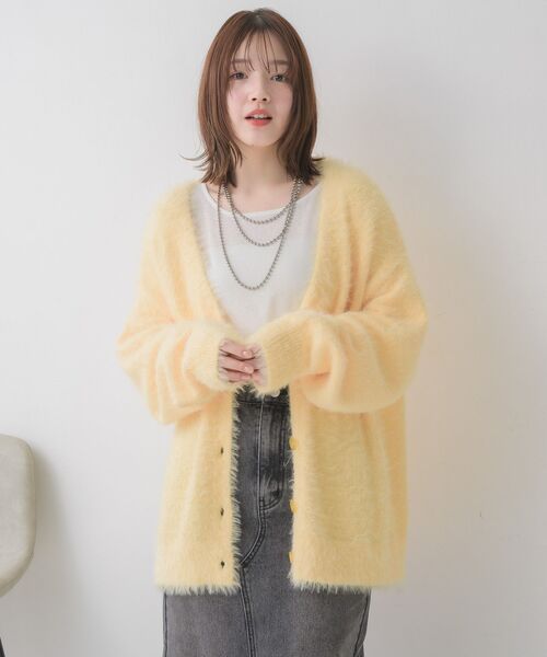 RETRO GIRL（レトロガール）の「タイ付きシャギーカーデ（カーディガン/ボレロ・レディース・ナチュラル/ブルー/イエロー/ライトグレー・FREE）」の12枚目の写真