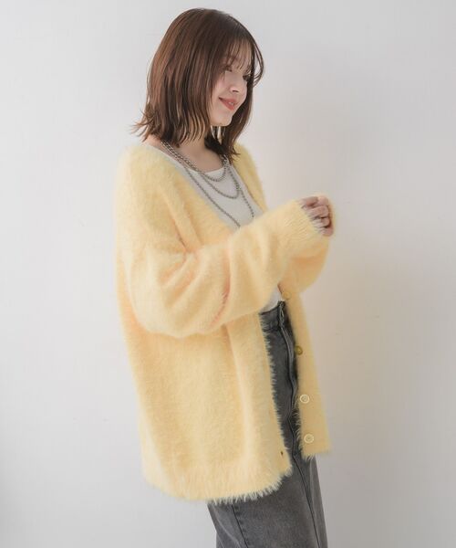 RETRO GIRL（レトロガール）の「タイ付きシャギーカーデ（カーディガン/ボレロ・レディース・ナチュラル/ブルー/イエロー/ライトグレー・FREE）」の13枚目の写真