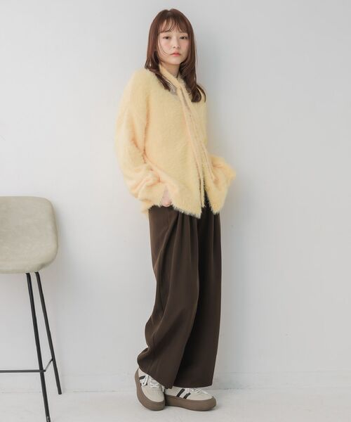 RETRO GIRL（レトロガール）の「タイ付きシャギーカーデ（カーディガン/ボレロ・レディース・ナチュラル/ブルー/イエロー/ライトグレー・FREE）」の17枚目の写真