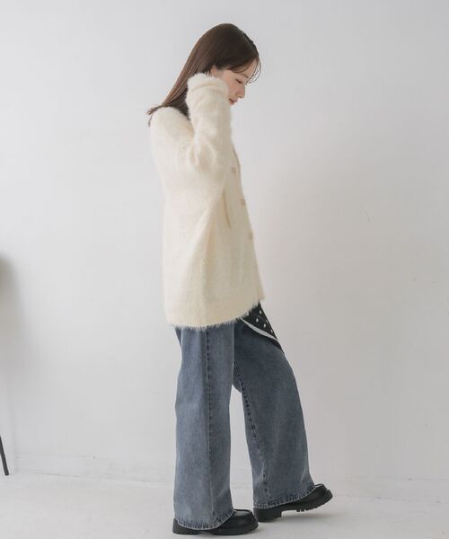 RETRO GIRL（レトロガール）の「タイ付きシャギーカーデ（カーディガン/ボレロ・レディース・ナチュラル/ブルー/イエロー/ライトグレー・FREE）」の21枚目の写真