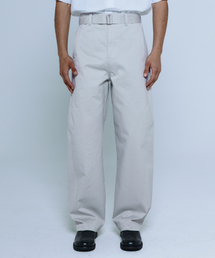 INTERSECTION（インターセッション）の「カーブドウォッシュドコットンワイドパンツ[ライトグレー]（その他パンツ）」