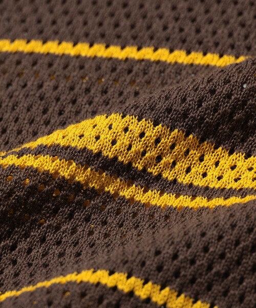BEAMS PLUS(ビームスプラス)の「Mesh Polo Stripe(ポロシャツ・メンズ・ブラウン/ネイビー・X-LARGE/LARGE/MEDIUM/SMALL)」の9枚目の写真