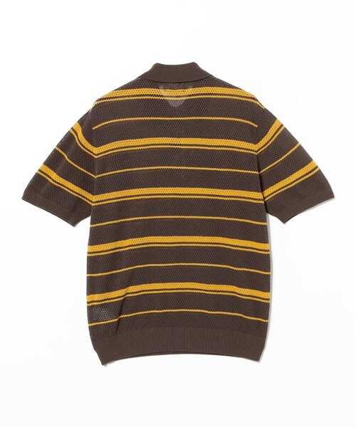 BEAMS PLUS(ビームスプラス)の「Mesh Polo Stripe(ポロシャツ・メンズ・ブラウン/ネイビー・X-LARGE/LARGE/MEDIUM/SMALL)」の12枚目の写真