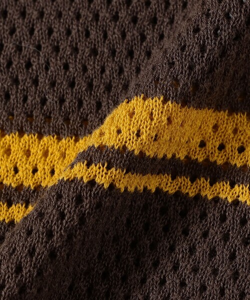 BEAMS PLUS(ビームスプラス)の「Mesh Polo Stripe(ポロシャツ・メンズ・ブラウン/ネイビー・X-LARGE/LARGE/MEDIUM/SMALL)」の13枚目の写真