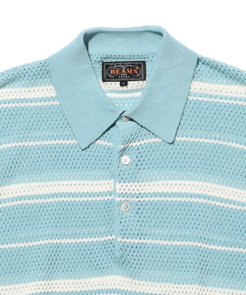 BEAMS PLUS(ビームスプラス)の「Mesh Polo Stripe(ポロシャツ・メンズ・ブラウン/ネイビー・X-LARGE/LARGE/MEDIUM/SMALL)」の15枚目の写真