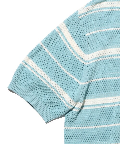 BEAMS PLUS(ビームスプラス)の「Mesh Polo Stripe(ポロシャツ・メンズ・ブラウン/ネイビー・X-LARGE/LARGE/MEDIUM/SMALL)」の16枚目の写真