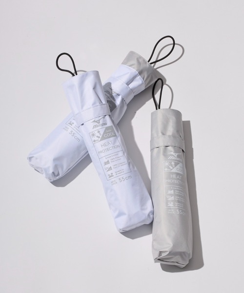 MIZUNO(ミズノ )の「【WEB限定】遮光100% 高遮熱 晴雨兼用 折りたたみ日傘 ヒートブロック(折りたたみ傘・レディース・ホワイト/ライトグレー/グレー・FREE)」の4枚目の写真