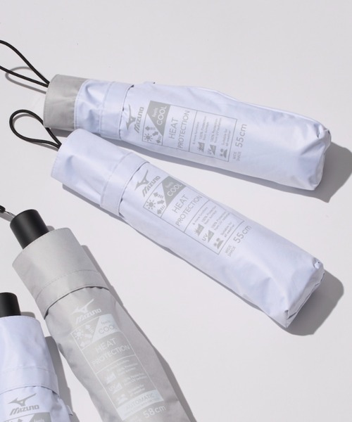 MIZUNO(ミズノ )の「【WEB限定】遮光100% 高遮熱 晴雨兼用 折りたたみ日傘 ヒートブロック(折りたたみ傘・レディース・ホワイト/ライトグレー/グレー・FREE)」の5枚目の写真