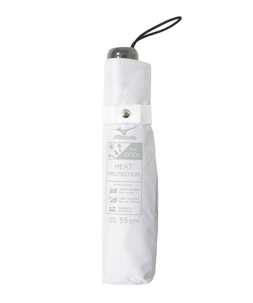 MIZUNO(ミズノ )の「【WEB限定】遮光100% 高遮熱 晴雨兼用 折りたたみ日傘 ヒートブロック(折りたたみ傘・レディース・ホワイト/ライトグレー/グレー・FREE)」の9枚目の写真