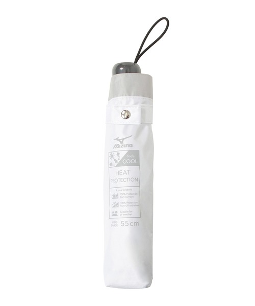 MIZUNO(ミズノ )の「【WEB限定】遮光100% 高遮熱 晴雨兼用 折りたたみ日傘 ヒートブロック(折りたたみ傘・レディース・ホワイト/ライトグレー/グレー・FREE)」の15枚目の写真