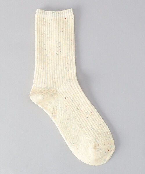 coen(コーエン)の「カラーネップヤーンリブソックス(ソックス/靴下・レディース・ナチュラル/オフホワイト/ブラック・FREE)」の3枚目の写真