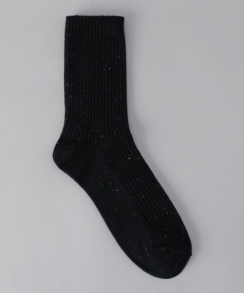 coen(コーエン)の「カラーネップヤーンリブソックス(ソックス/靴下・レディース・ナチュラル/オフホワイト/ブラック・FREE)」の2枚目の写真