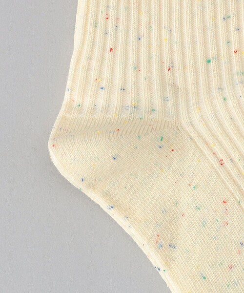 coen(コーエン)の「カラーネップヤーンリブソックス(ソックス/靴下・レディース・ナチュラル/オフホワイト/ブラック・FREE)」の5枚目の写真