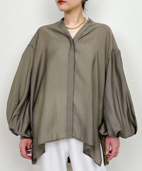 PICCIN（ピッチン）の「バックチュールブラウス（シャツ/ブラウス・レディース・オフホワイト/カーキ・M）」の18枚目の写真