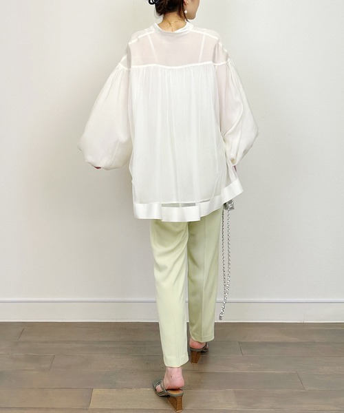 PICCIN（ピッチン）の「バックチュールブラウス（シャツ/ブラウス・レディース・オフホワイト/カーキ・M）」の10枚目の写真