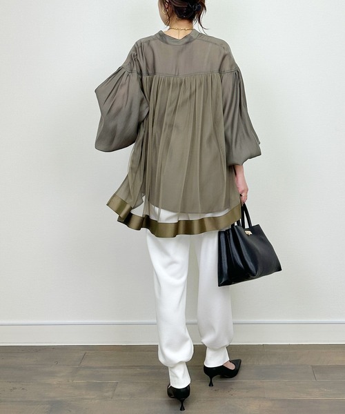 PICCIN（ピッチン）の「バックチュールブラウス（シャツ/ブラウス・レディース・オフホワイト/カーキ・M）」の17枚目の写真