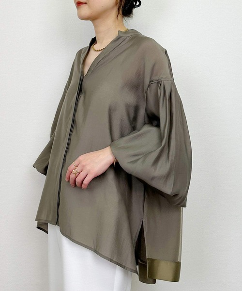 PICCIN（ピッチン）の「バックチュールブラウス（シャツ/ブラウス・レディース・オフホワイト/カーキ・M）」の12枚目の写真