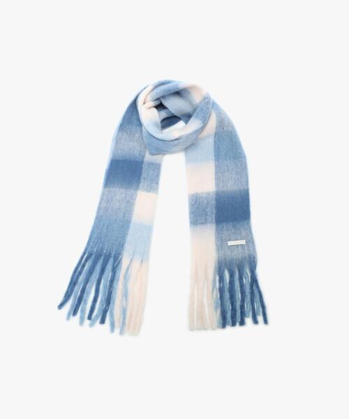 To b. by agnes b.（トゥービーバイアニエスベー）の「ブロックチェック マフラー（マフラー・レディース・ブルー・FREE）」の5枚目の写真