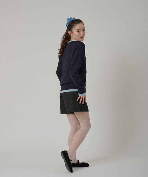 MUHET（ミュエータ）の「layered-look v-neck cardigan/ レイヤード風Vネックカーディガン（カーディガン/ボレロ・レディース・ネイビー/パープル/ブラウン/グレー・FREE）」の15枚目の写真