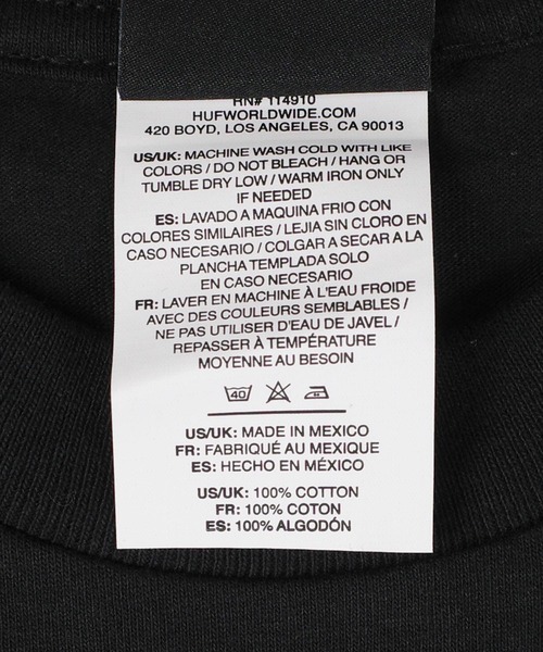 HUF（ハフ）の「【C-HUF3】【HUF/ハフ】EUPHORIC UNITY TEE TS02450（Tシャツ/カットソー・メンズ・ブラック・SMALL）」の9枚目の写真