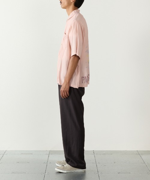 REMI RELIEF（レミレリーフ）の「REMI RELIEF/レミレリーフ プリントデザイン レーヨンアロハシャツ(PARADISE ISLAND) 2026年春夏（シャツ/ブラウス・メンズ・オフホワイト・M/L）」の6枚目の写真