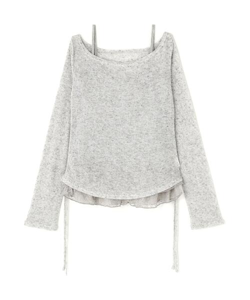 FREE'S MART(フリーズマート)の「◆メランジドロストレースティアードキャミセット(Tシャツ/カットソー・レディース・グレー/ブラック/ブラウン/ホワイト・FREE)」の20枚目の写真