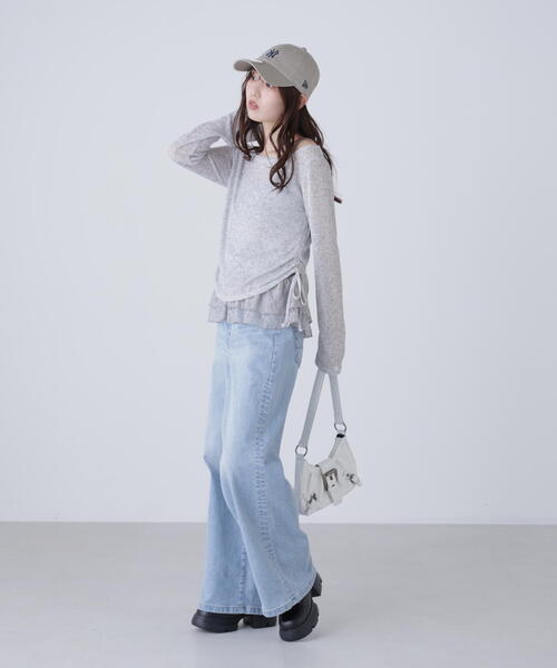 FREE'S MART（フリーズマート）の「◆メランジドロストレースティアードキャミセット（Tシャツ/カットソー・レディース・グレー/ブラック/ブラウン/ホワイト・FREE）」の19枚目の写真