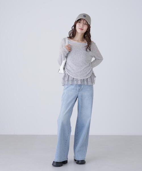 FREE'S MART（フリーズマート）の「◆メランジドロストレースティアードキャミセット（Tシャツ/カットソー・レディース・グレー/ブラック/ブラウン/ホワイト・FREE）」の18枚目の写真