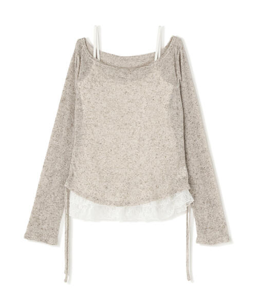 FREE'S MART（フリーズマート）の「◆メランジドロストレースティアードキャミセット（Tシャツ/カットソー・レディース・グレー/ブラック/ブラウン/ホワイト・FREE）」の15枚目の写真