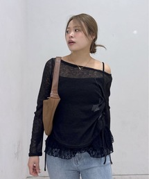 FREE'S MART | ◆メランジドロストレースティアードキャミセット(Tシャツ/カットソー)