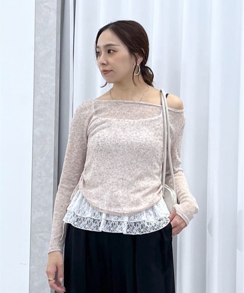 FREE'S MART(フリーズマート)の「◆メランジドロストレースティアードキャミセット(Tシャツ/カットソー・レディース・グレー/ブラック/ブラウン/ホワイト・FREE)」の13枚目の写真