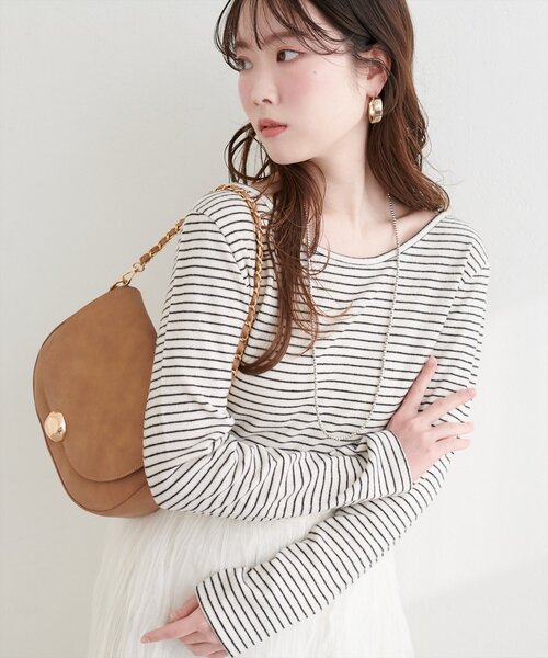 natural couture(ナチュラルクチュール)の「起毛フラッフィー2WAYプルオーバー(Tシャツ/カットソー・レディース・ピンク/イエロー/チャコールグレー/その他1/アイボリー・FREE)」の5枚目の写真