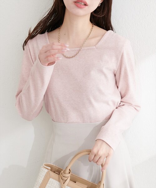 natural couture(ナチュラルクチュール)の「起毛フラッフィー2WAYプルオーバー(Tシャツ/カットソー・レディース・ピンク/イエロー/チャコールグレー/その他1/アイボリー・FREE)」の4枚目の写真