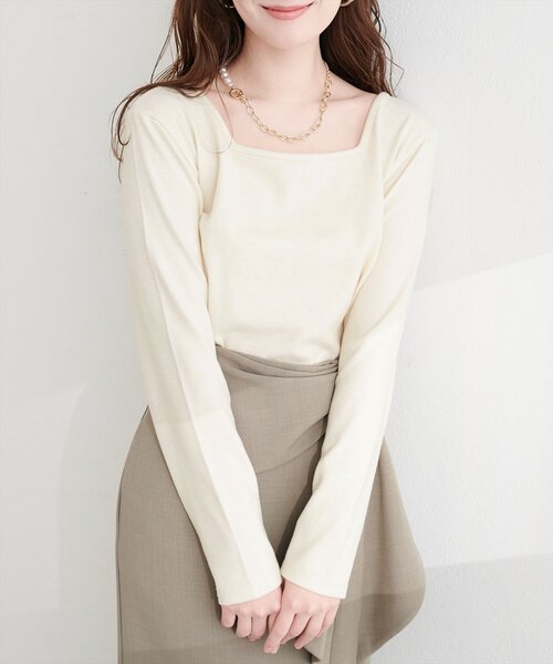 natural couture(ナチュラルクチュール)の「起毛フラッフィー2WAYプルオーバー(Tシャツ/カットソー・レディース・ピンク/イエロー/チャコールグレー/その他1/アイボリー・FREE)」の2枚目の写真