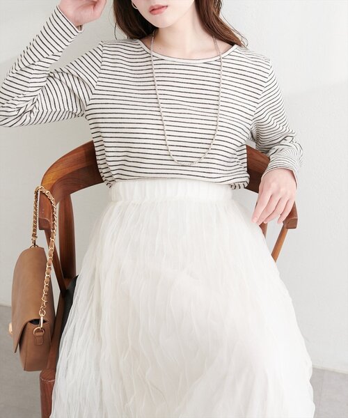 natural couture(ナチュラルクチュール)の「起毛フラッフィー2WAYプルオーバー(Tシャツ/カットソー・レディース・ピンク/イエロー/チャコールグレー/その他1/アイボリー・FREE)」の8枚目の写真