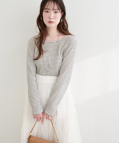 natural couture(ナチュラルクチュール)の「起毛フラッフィー2WAYプルオーバー(Tシャツ/カットソー・レディース・ピンク/イエロー/チャコールグレー/その他1/アイボリー・FREE)」の9枚目の写真